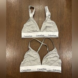 Calvin Klein Light Gray Logo Bralette Duo